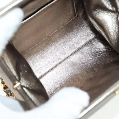 Pre-owned Chanel Vintage Chain Frame Bag Quilted Lambskin Green Leather Bag ()