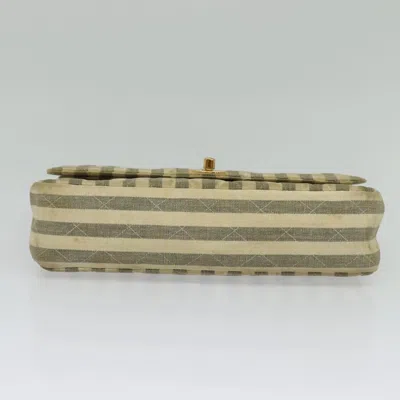 Pre-owned Chanel Vintage Classic Double Flap Bag Quilted Denim Gray Canvas Bag ()