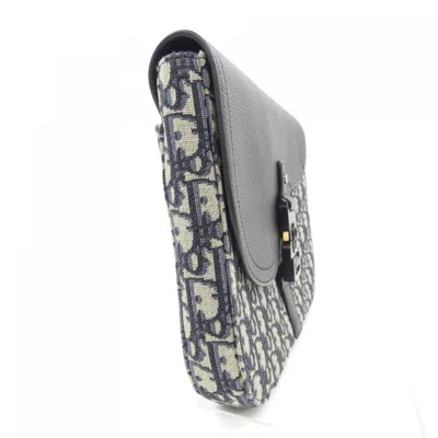 Pre-owned Dior Christian  Beige Black Navy Clutch Bag Handbag ()