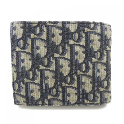 Pre-owned Dior Christian  Beige Black Navy Wallet (bi-fold) ()