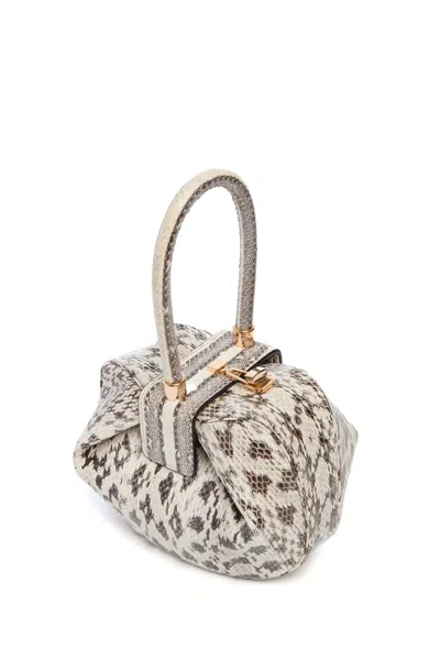 Gabriela Hearst Nina Bag In Black & White Snakeskin In Gray