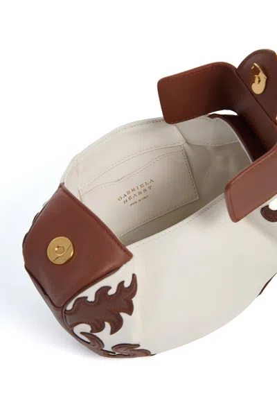 Gabriela Hearst Soft Demi Western Clutch With Chain In Ivory Multi Nappa Leather In Brown