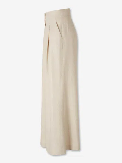 Andres Otalora Esta En Ti Wide-leg Linen Pants In Neutral