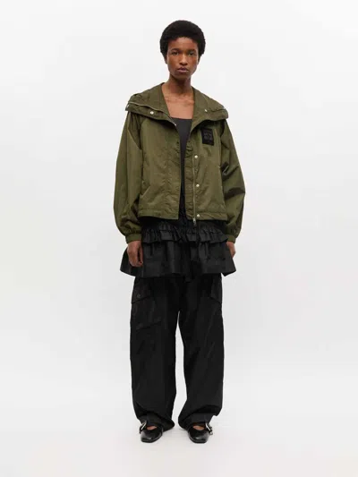 Ganni Flyweight Nylon Jacket Kalamata In Green