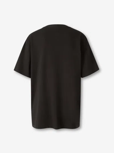 Chloé Women Black Crewneck T-shirt With Maxi Logo Print On The Front In Cotton Woman In Black