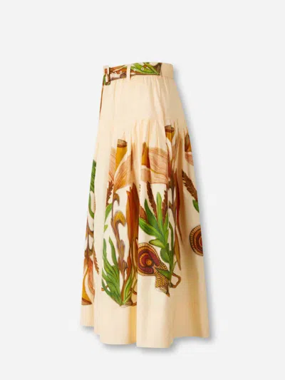 Ulla Johnson Midi Filagree Skirt In Neutral