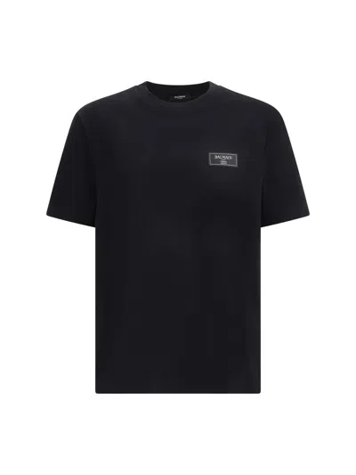 Balmain Men Logo T-shirt In Black