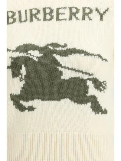 Burberry Wool-cashmere Short-sleeve Sweater In Neutral