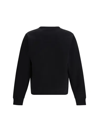 Burberry Black Slim Cotton Terry-effect Sweatshirt In Black