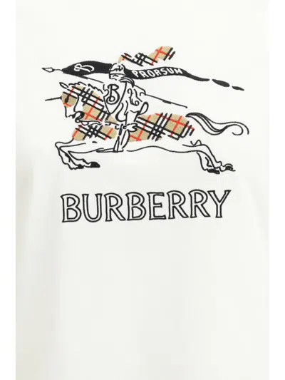 Burberry Women Cotton T-shirt With Drawn Ekd In Neutral