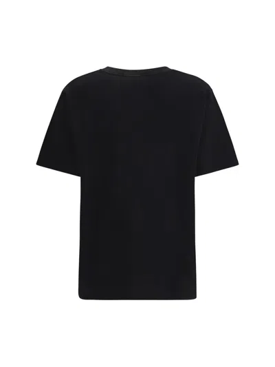 Chloé Women Black Crewneck T-shirt With Maxi Logo Print On The Front In Cotton Woman In Black