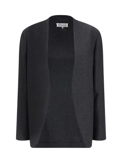Maison Margiela Minimal Virgin Wool Jacket In Gray
