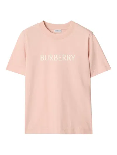 Burberry Regular Fit Logo Cotton T-shirt Clothing In Pink
