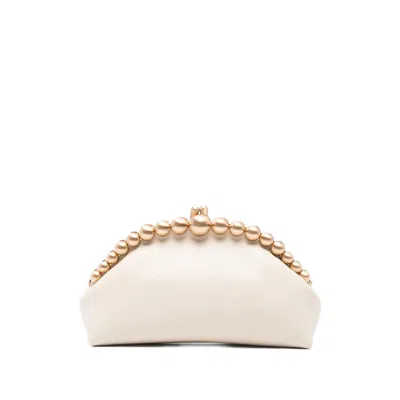 Cult Gaia Una Beaded-top Clutch Bag In Neutral