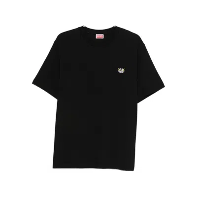 Kenzo Embroidered Crewneck T-shirt In Black