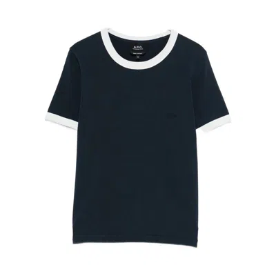 Apc Contrasting-trims T-shirt In Blue