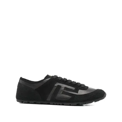 Balmain Logo Panelled Sneakers In Black