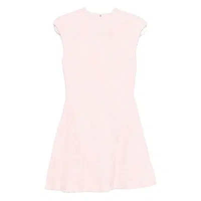 Rotate Birger Christensen Rotate Birgerchristensen Short Pink Mesh Dress In Pink