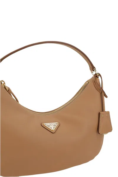 Prada Light Brown Leather Shoulder Bag In Brown