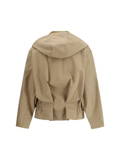 Fendi Beige Cotton Full-length Jacket In Brown