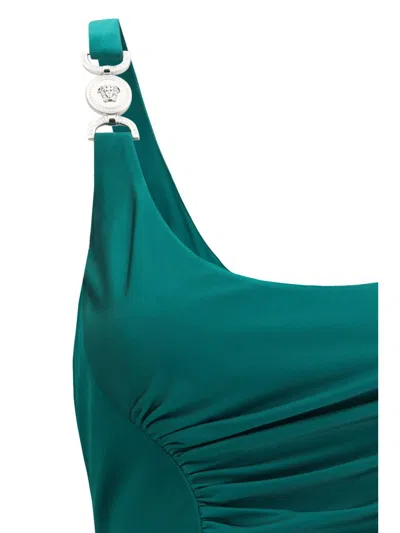 Versace Green Viscose Casual Dress In Green