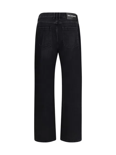 Balmain Men Loose-fit Denim Jeans In Black