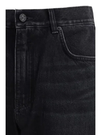 Balmain Men Loose-fit Denim Jeans In Black