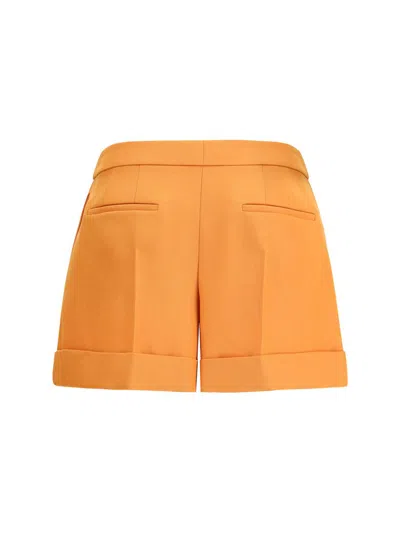Fendi Orange Fleece Wool Shorts In Orange