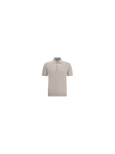 Brunello Cucinelli Beige Cotton Polo Shirt In Neutral
