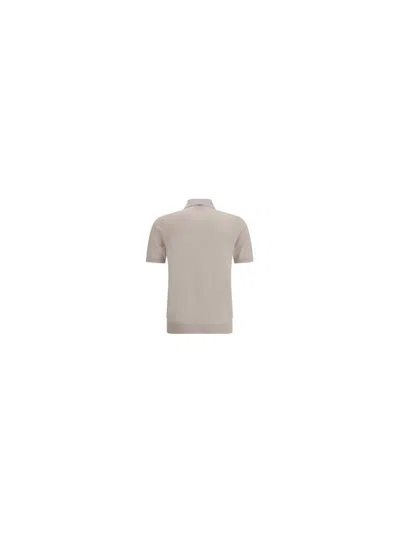 Brunello Cucinelli Beige Cotton Polo Shirt In Neutral