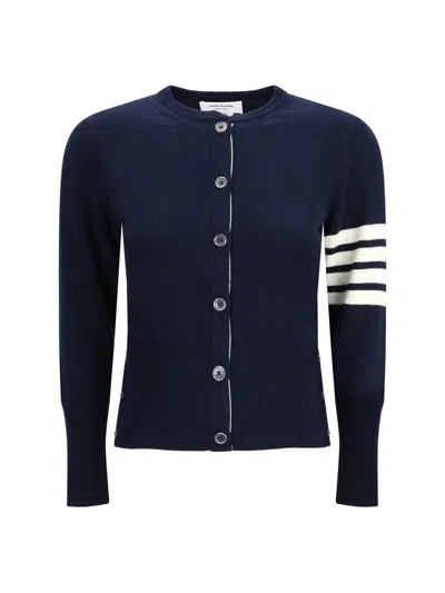 Thom Browne Virgin Wool Cardigan In Blue