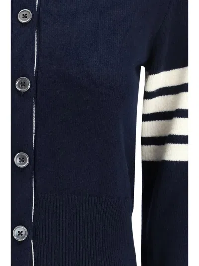 Thom Browne Virgin Wool Cardigan In Blue