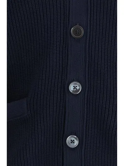 Thom Browne V-neck Cardigan In Blue