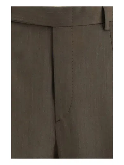 Brioni Bicolor Fleece Wool Casual Pants In Brown