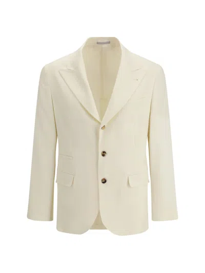 Brunello Cucinelli Single-breasted Blazer In Neutral