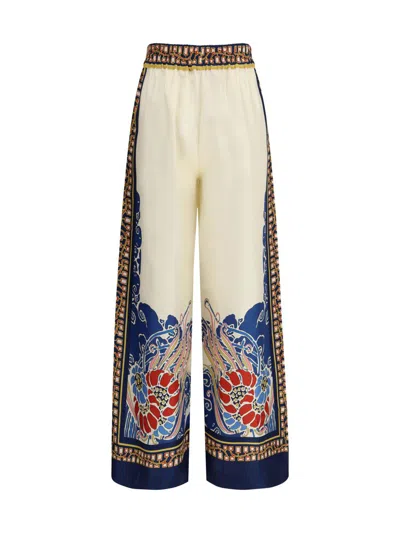 La Doublej Printed Silk-twill Wide-leg Pants In Multi