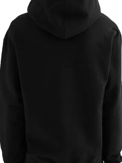 Jil Sander Logo Cotton Hoodie In Black