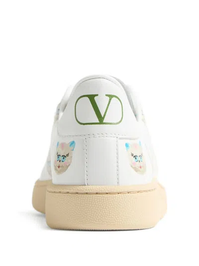 Valentino Royco Vlogo Cat-print Leather Sneakers In Multi