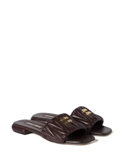 Miu Miu Sandals In Brown