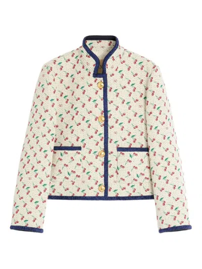 Valentino Garavani Embroidered Jacquard Jacket In Multi