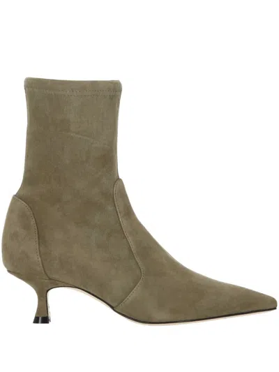 Stuart Weitzman Suede Naomi Ankle Boots 50 In Brown