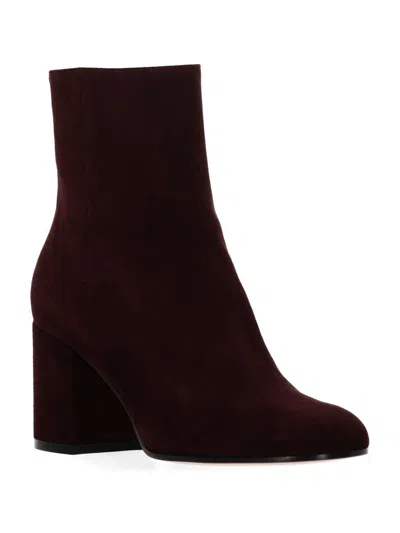 Gianvito Rossi Zippered Short Boots In Burgundy