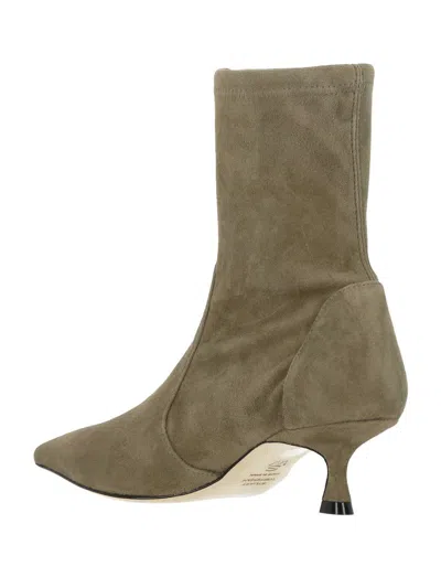 Stuart Weitzman Suede Naomi Ankle Boots 50 In Brown