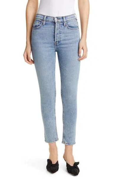 Re/done Originals Comfort Stretch High Waist Ankle Crop Jeans In Blue