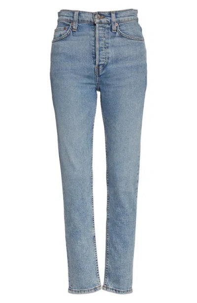 Re/done Originals Comfort Stretch High Waist Ankle Crop Jeans In Blue