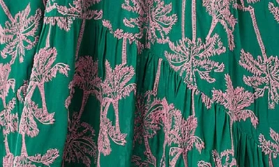 Maaji Embroidered Palms Moon Bay Cover-up Maxi Dress In Green