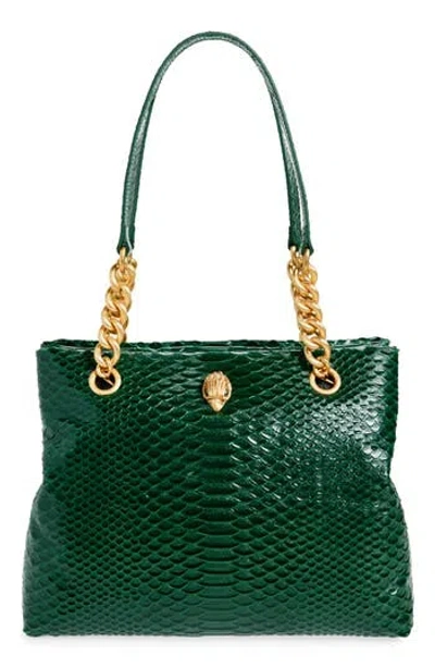 Kurt Geiger London Kensington Croc Embossed Leather Tote In Green