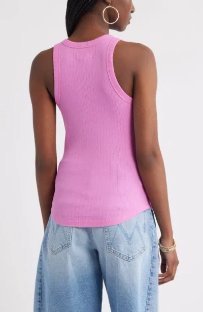 Treasure & Bond Pointelle Rib Crewneck Tank In Pink