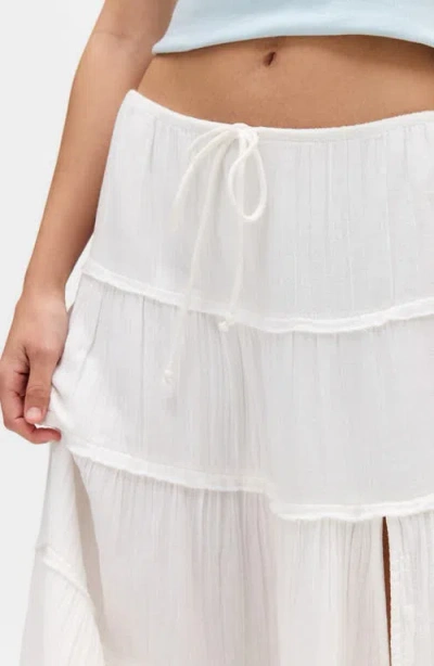 Bdg Urban Outfitters Sadie Tiered Cotton Maxi Skirt In White