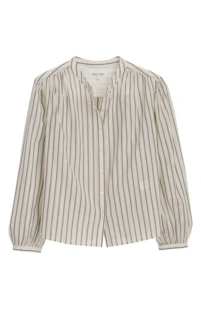 Alex Mill Ali Stripe Cotton Voile Button-up Shirt In Neutral
